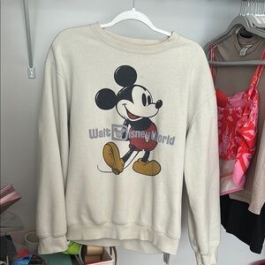Disney Cream Sweatshirt with Mickey Mouse Graphic